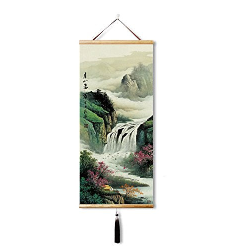 Eapey Chinese Wall Scroll Hanging Japanese Scroll Japanese Wall Art Chinese Art Scroll Asian Wall Scroll Decor Home