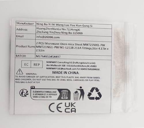 2 PCS Microwave Oven mica Sheet MM721NH1-PW MM721NG1-PW M1-L213B 211A Fittings Size 4.17in x 2.53in