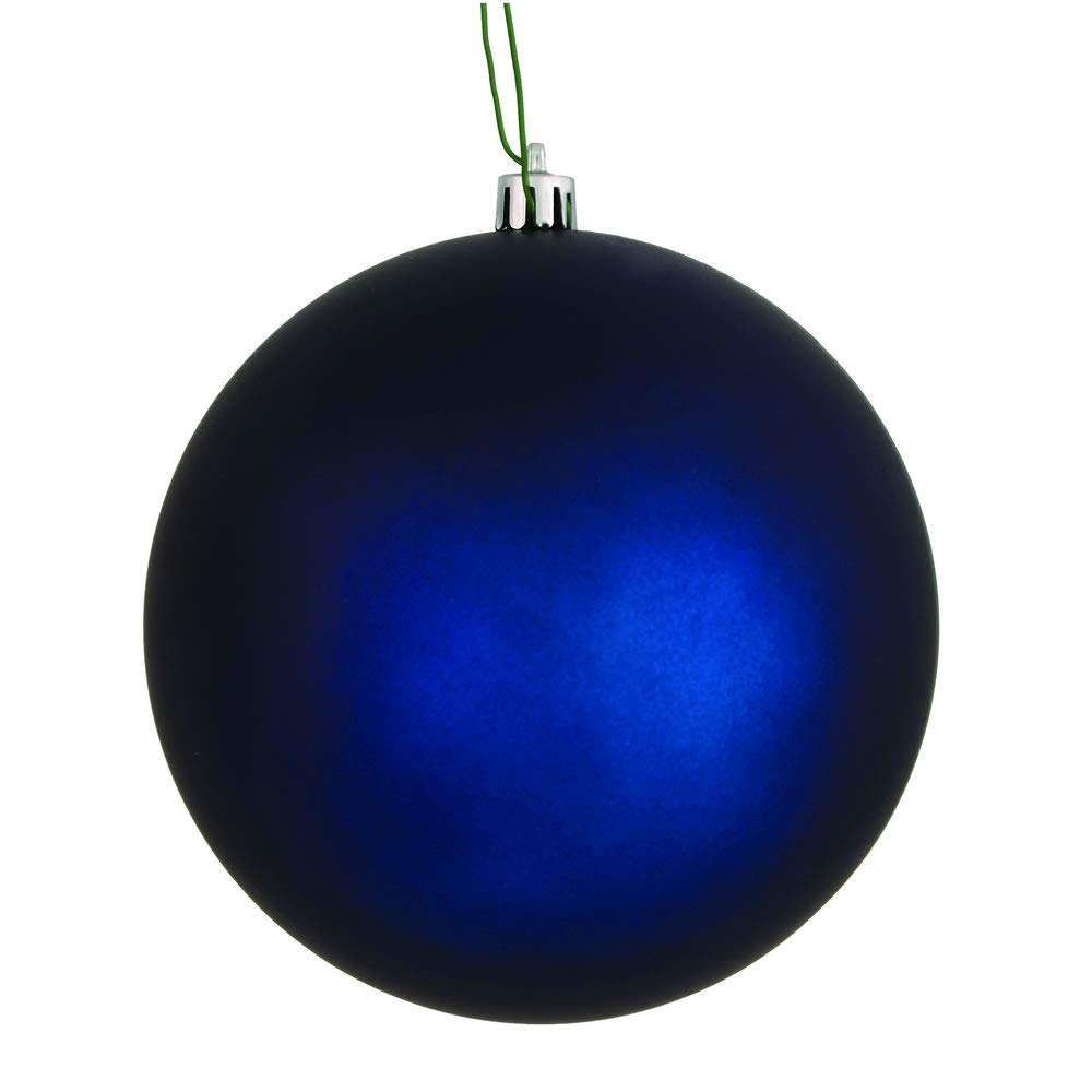 Vickerman 2.75 Christmas Ornament Ball, Midnight Blue Matte Finish, Shatterproof Plastic, UV Resistant, Holiday Christmas Tree D