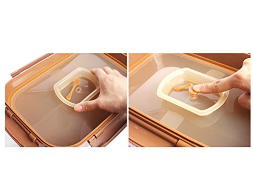 E-Jen Premium Kimchi, Sauerkraut Container Probiotic Fermentation With Inner Vacuum Lid (Earthenware Brown, 1.3 Gal/ 5.2L)