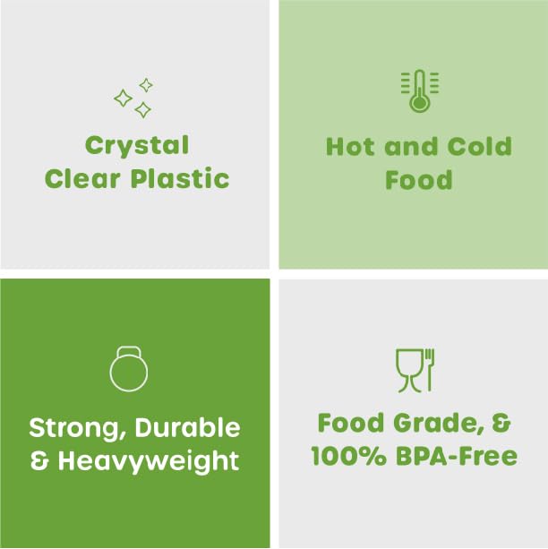 Comfy Package [300 Pack] Heavyweight Clear Plastic Soup Spoons With Engraved Design - Disposable Sturdy Plastic Utensils For Par