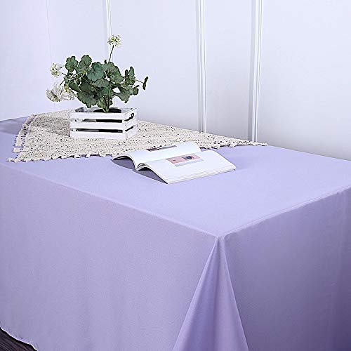 Balsacircle 90X156-Inch Lavender Rectangle Polyester Tablecloth Table Cover Linens For Wedding Party Events Kitchen Dining