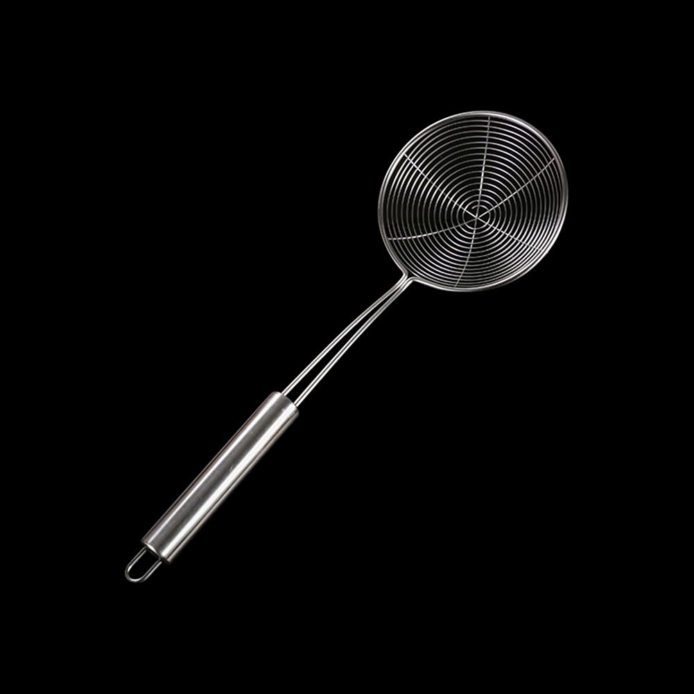 UUYYEO Stainless Steel Spider Strainer Skimmer Ladle Long Handle Wire Skimmer Pasta Vegetable Strainer Spoon Fried Food Sifter K