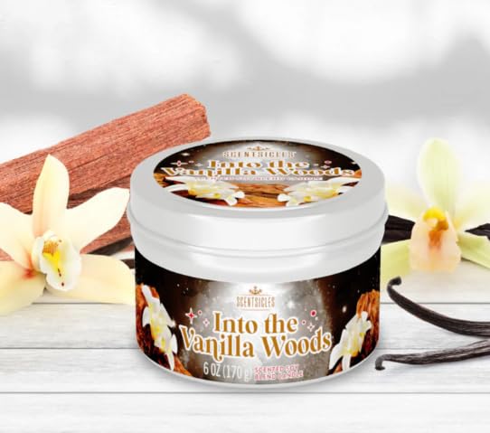Scentsicles, Into the Vanilla Woods, 6 Oz Soy Blend Candle, 25 Hour Burn Time