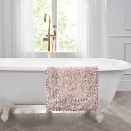 Laura Ashley Ruffle Cotton 17'' X 24'' Bath Rug, Blush