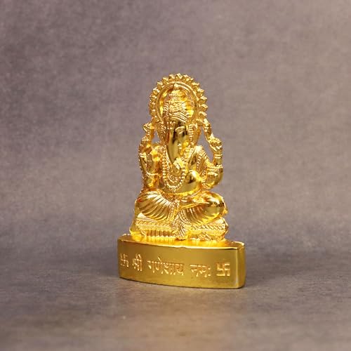 Spillbox Gold Plated God Statue Showpiece For Home Office Figurine Religious Pooja Gift Living Room Decoration Home Dcor (Ganesh