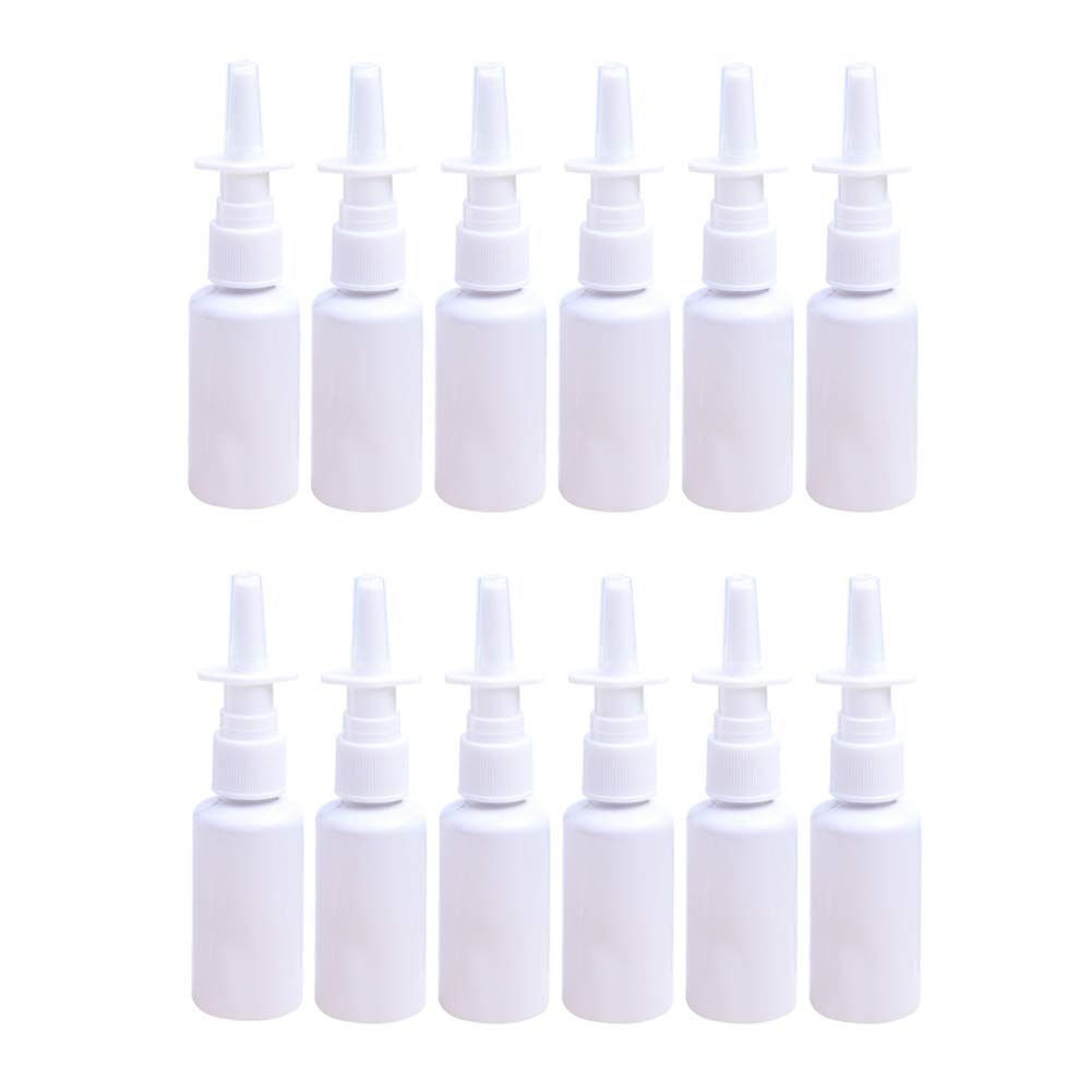 12 Pieces 30 Ml Empty Plastic Nasal Spray Bottles Refillable Plastic Nasal Spray Bottles Pump Sprayer Mist Nose Spray Refillable