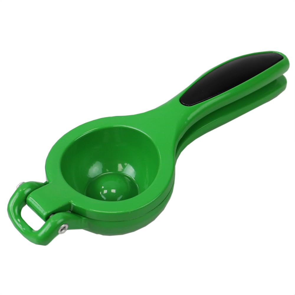 Heavy-Duty Enamel Coated Steel Lime Squeezer With Grip Handle In Vibrant Green By Home Basics | Quick And Easy Citrus Juice Extr