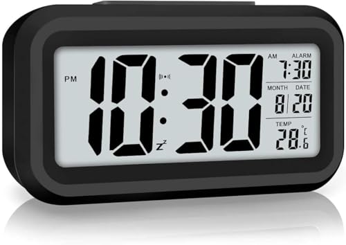 Aerys Digital Alarm Clock With Automatic Sensor, Date And Temperature Display, Table Clock For Students, Home, Office, Corporate