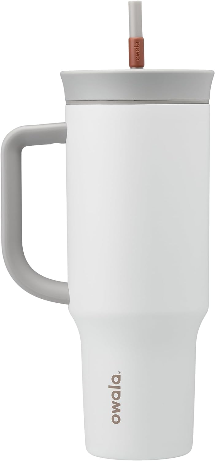 Owala Stainless Steel Triple Layer Insulated Travel Tumbler With Spill Resistant Lid, Straw, And Carry Handle, Bpa Free, 40 Oz,