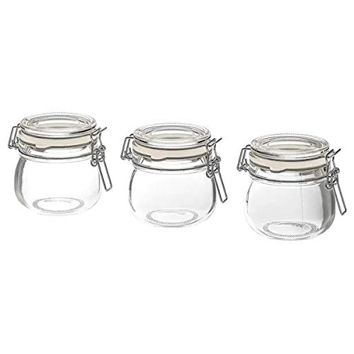 Ikea Glass Jar Set 130 Ml, 3 Pieces, Transparent
