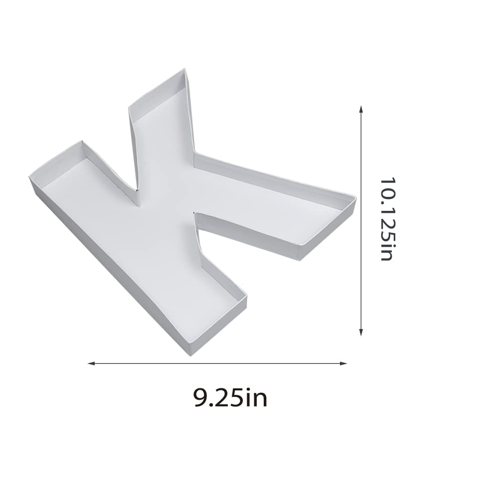 10 K Shaped Cardboard Letter Mache Chocolate Sweets Candy Container Box (White,K )