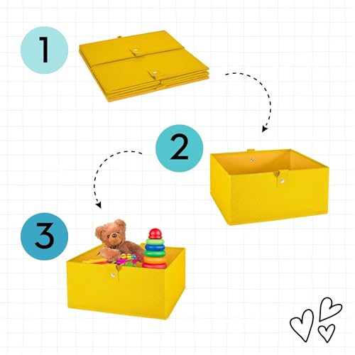 Riverridge Kids 2Pc 10.5In W X 5In H Folding Storage Bin Set - Yellow
