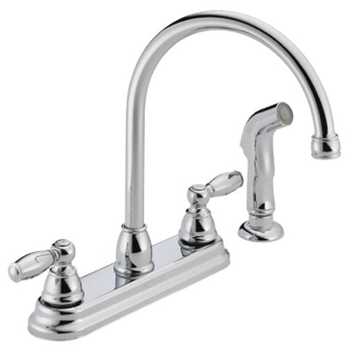 Peerless Claymore 2-Handle Kitchen Sink Faucet With Side Sprayer, Chrome P299575Lf
