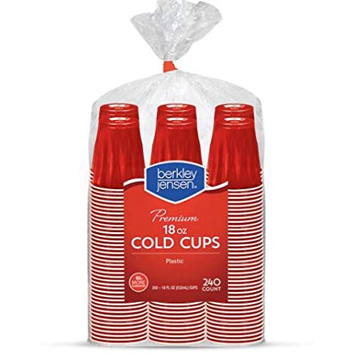 Berkley Jensen 18Oz. Plastic Cups, 240 ct.  Red
