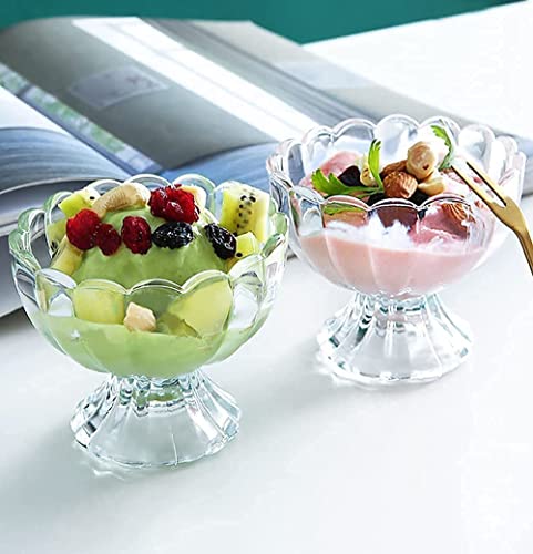 Kosh Crystal Clear Dessert Bowl Set  Ice Cream & Fruit Salad Glass Bowls (Set Of 6)