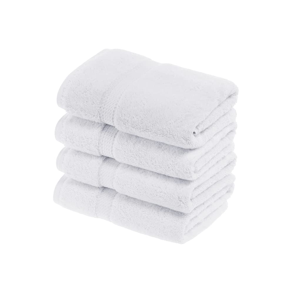 Superior Egyptian Cotton Pile Hand Towel Set Of 4, Ultra Soft Luxury Towels, Thick Plush Essentials, Absorbent Heavyweight, Gues
