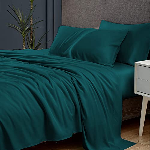 Yrm BeddingS Teal 400Tc Top Selling Egyptian Cotton Hotel Quality Bedsheet With 2Pillow Covers Double Bed