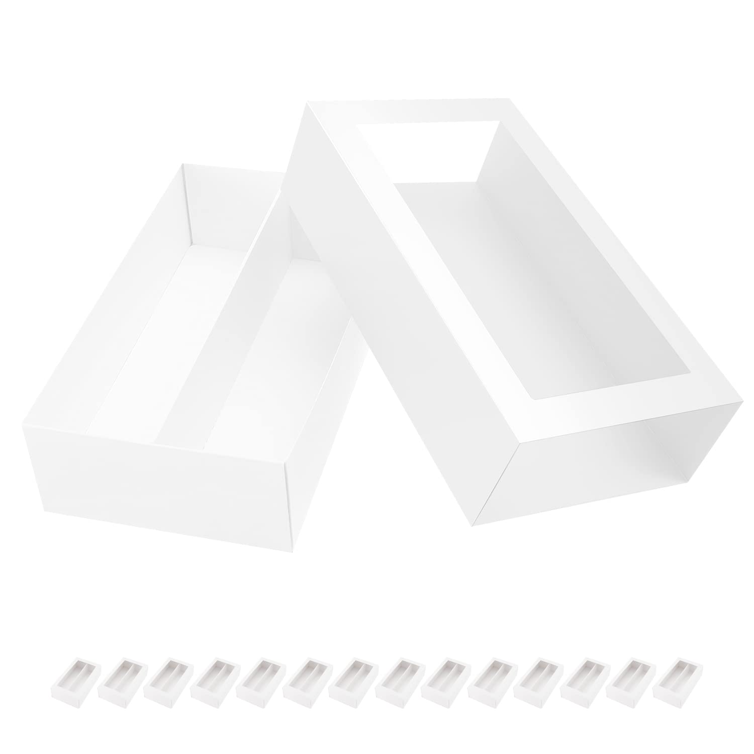 Bakipack 15 Macaron Boxes, Macaron Gift Box For 12 (Interior Measurement 7.3  4.2   1.9 Inches), Macaron Packaging Boxes With Cl