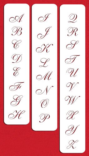 Designer Stencils 1.25 Inch Small Script Cake Stencil, Beige/Semi-Transparent