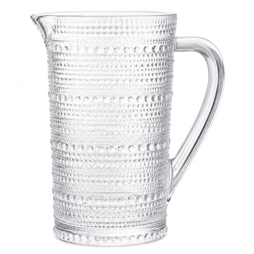 Bombay Hobnail Glass Pitcher for Juice and Lemonade | 32 oz