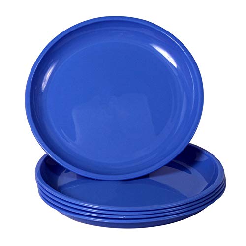 Everbuy Polypropylene Microwave Safe Break Resistant Dinner Plates, 9Pieces,-Multicolor