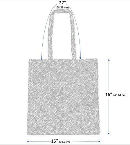 Atmos Green 12 Pack 15 X 16 Inch With 27'' Long Handle Black Color 5.5 Oz Recycled Cotton Reusable Grocery Bags Ecofriendly Supe