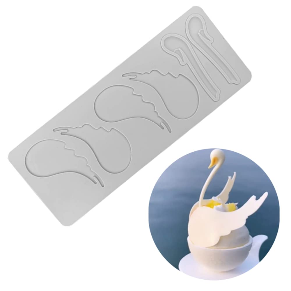 3D Hollow Leaf Fondant Lace Mold Multi Leaves Flower Candy Mold Chocolate Sugar Craft Cake Decoration Cupcake Top (K Swan_8.92 *