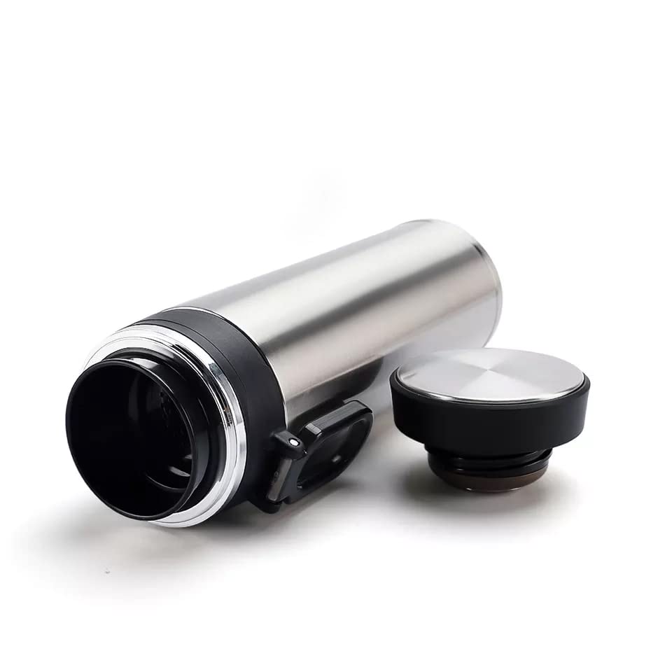 Stainless Steel Insulated Double Wall Leak Proof Tumbler Vacuum Flask With Flavor Infuser Bpa Free 17.5 Oz (Silver)