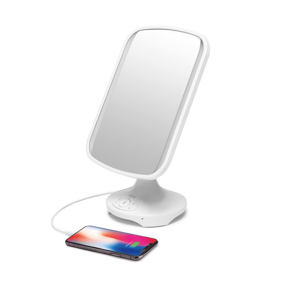 Ihome 7'' X 9'' Reflect Ll Icvbt3 Adjustable Vanity Mirror, Makeup Mirror With Bluetooth Audio, Hands-Free Speakerphone, Led Lig