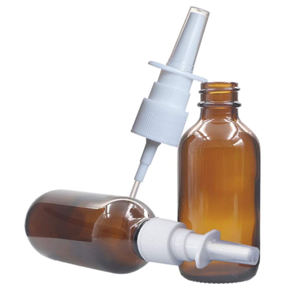 6Pcs 30 Ml/1 Oz Amber Empty Nasal Spray Bottles Refillable Fine Mist Sprayer Travel Containers Vials Cosmetic Storage Container