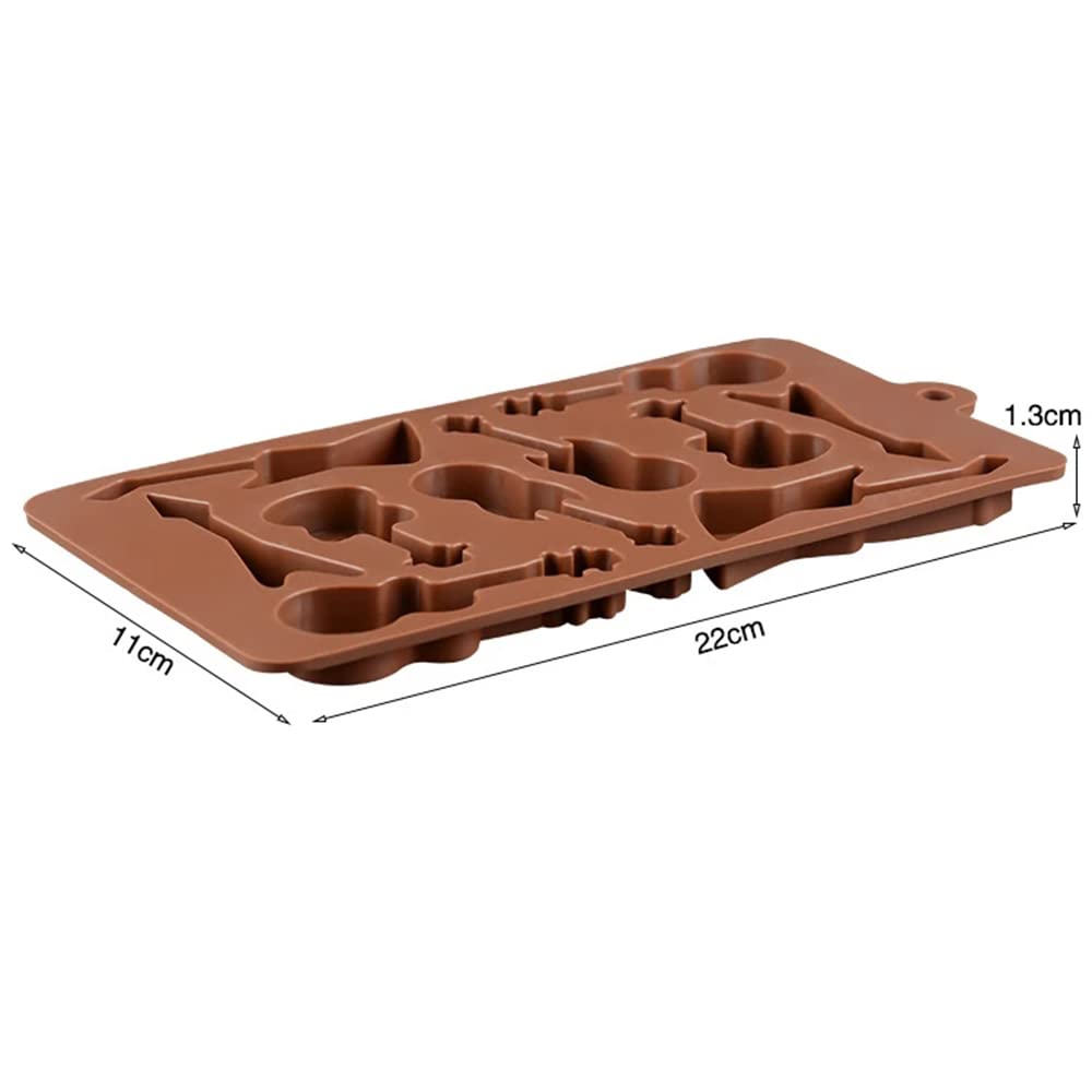 10 Grid Guitar Shape Silicone Cake Mold Chocolate Ice Cube Fudge Pudding 3D Mold Diy Baking Fondant Cake Decorating Tools