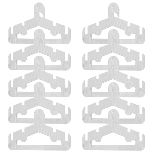 Heart Home Pack Of 100 Kids Hangers For Clothes | Small Hangers For Wardrobe | Baby Cloth Hanger | Mizano Plastic Hangers | Whit
