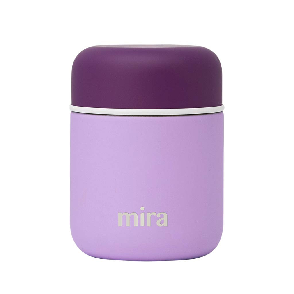Mira 9Oz Insulated Food Jar Thermo For Hot Food & Soup, Compact Stainless Steel Vacuum Lunch Container - Lilac