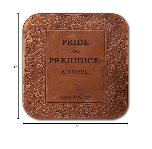 6 Coasters with Complete Novels of Jane Austen Six Coffee Mug Coasters with Complete Novels of Jane Austen's Book Designs. (Book Title)