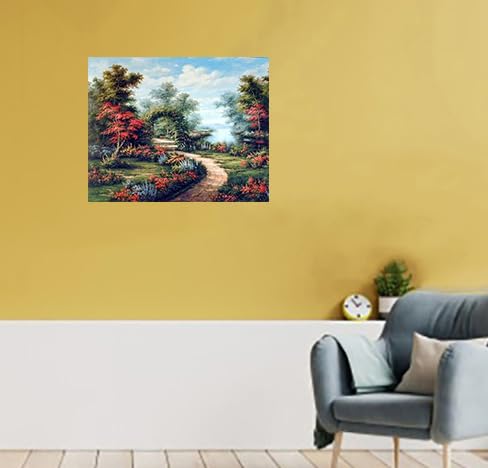 Landscape Wall Decor Garden Path Under Flower Arch Scenic Art Print Poster (16X20)