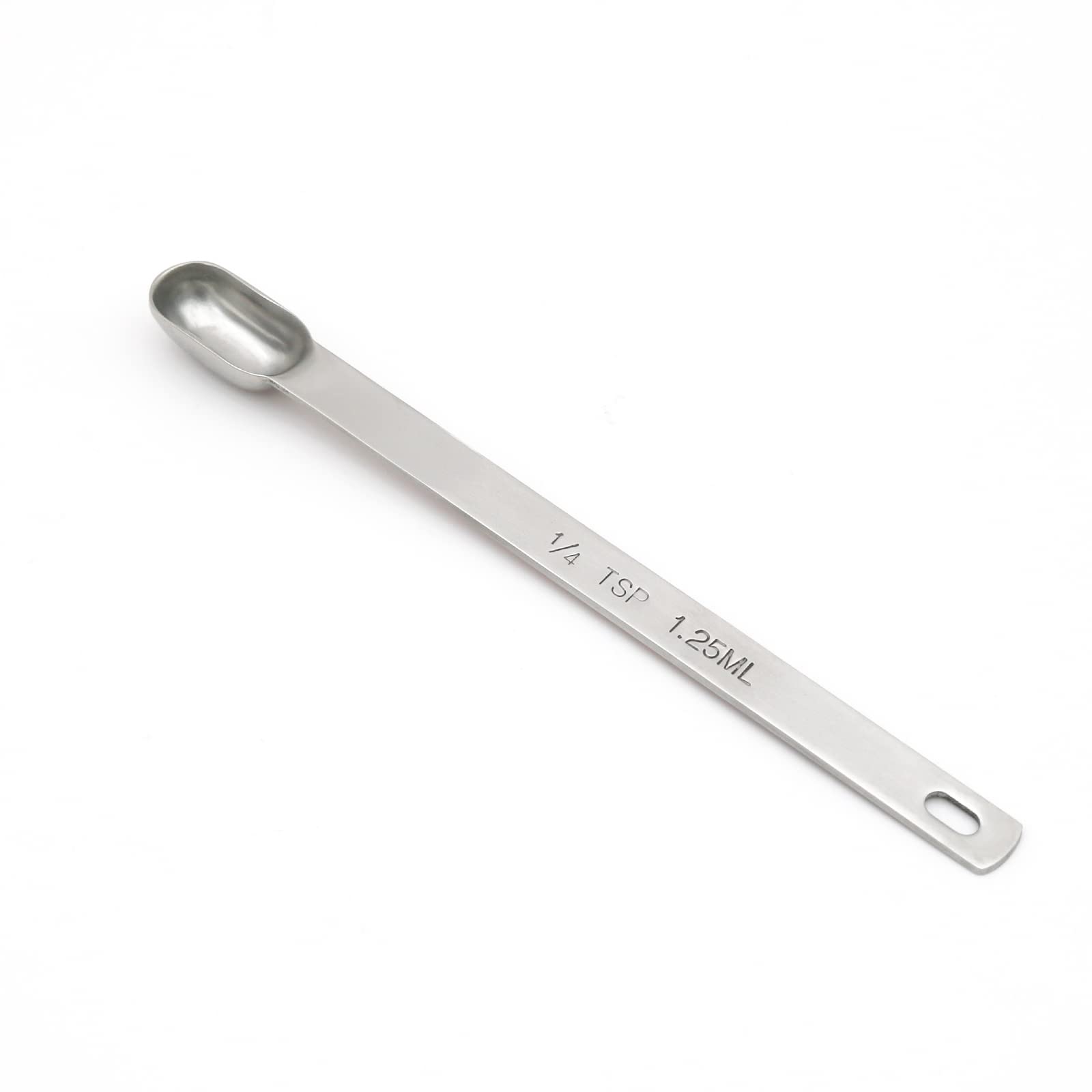 BERYLER 1PCS 1/4tsp (1.25ml) Single Measuring Spoon, Stainless Steel Long Handle Individual Teaspoons Only