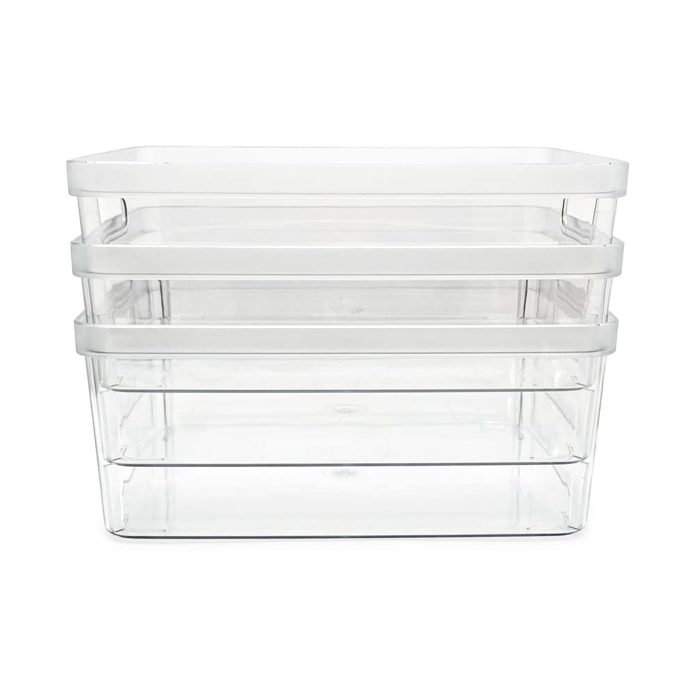 Isaac Jacobs 3-Pack Medium Clear Storage Bins (8