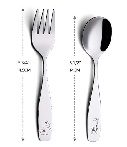 ANNOVA Kids Silverware 6 Pieces Children's Safe Flatware Set Stainless Steel - 3 x Children Forks, 3 x Dinner Spoon, Toddler Ute