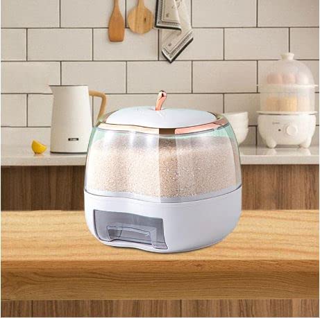 Matiko Apple Shape Rice Dispenser 5Kg, Large Capacity Grain Storage Container Countertop With Lid Measurable Dispenser Rice Buck