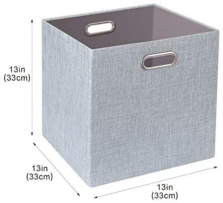 Thicker Fabric Storage Cubes 13 Inch Collapsible Storage Bins For Organization, Cubby Storage Boxes For Organizing Shelf Cabinet