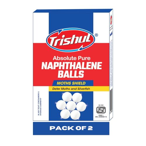 Trishul Naphthalene Moth Balls For Clothes | Bathroom | Wardrobe | Protect Clothes 100% Safe | Smell | Free | StainFree | Germs