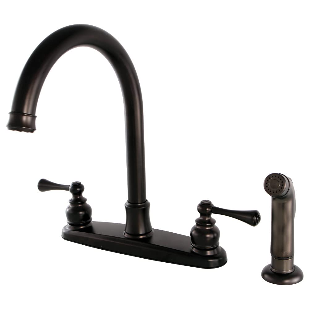 Kingston Brass FB7795BLSP Vintage 8-Inch Centerset Kitchen Faucet with Sprayer  Oil Rubbed Bronze