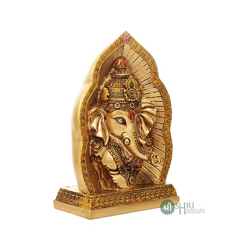 Indicast Resin 9 Ganesh Ji Copper Finish Hindu God Statue Ganpati Ganesh Idol Figurine Decoration And Pooja Gifting Purpose Scul