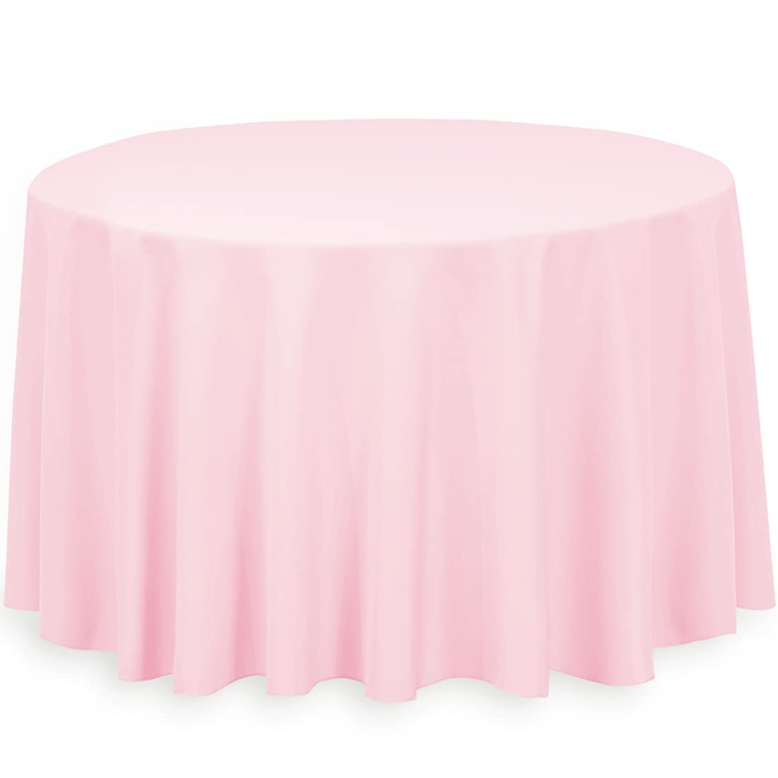 Linentablecloth 108-Inch Round Polyester Tablecloth Pink