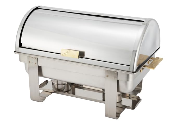 Winco Roll-Top Cover, Stainless Steel, Medium