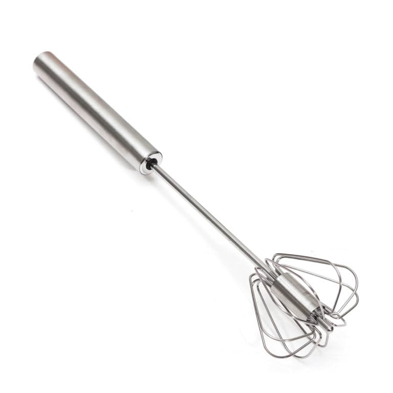 Ambar Stainless Steel Whisks, Hand Push Whisk Blender SemiAutomatic Whisk Mixer Egg Milk Beater Milk Frother Rotating Push Mixe