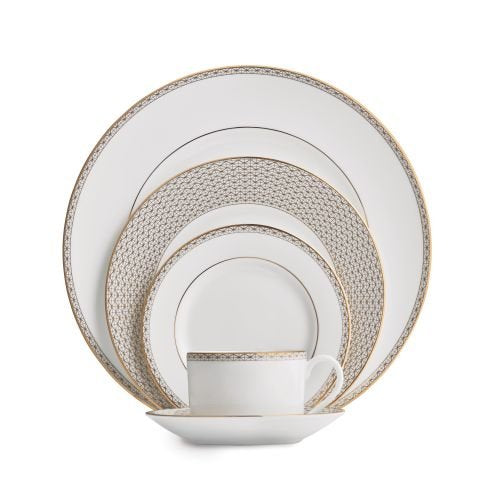 Waterford Lismore Diamond Gold 5 Piece Place Setting