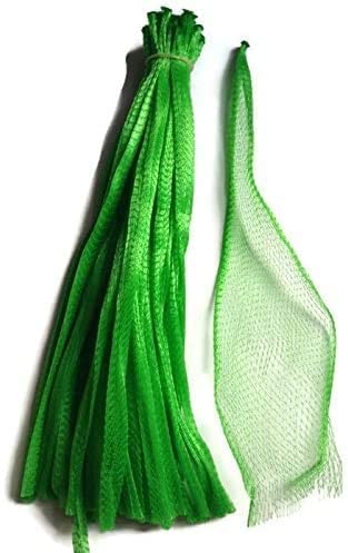 Nc Sajid Rana 100Pcs 15'' Green Reusable Nylon Mesh Net Produce Grocery Toys Fruits Vegetables Storage Poly Bags