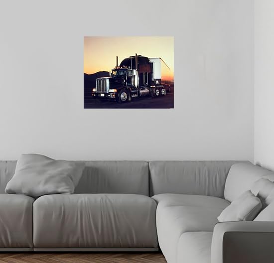 Peterbilt Semi With Trailer Big Rig Truck Wall Decor Art Print Poster (16X20)